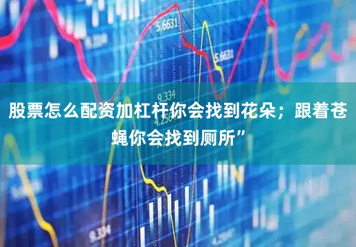 股票怎么配资加杠杆你会找到花朵；跟着苍蝇你会找到厕所”